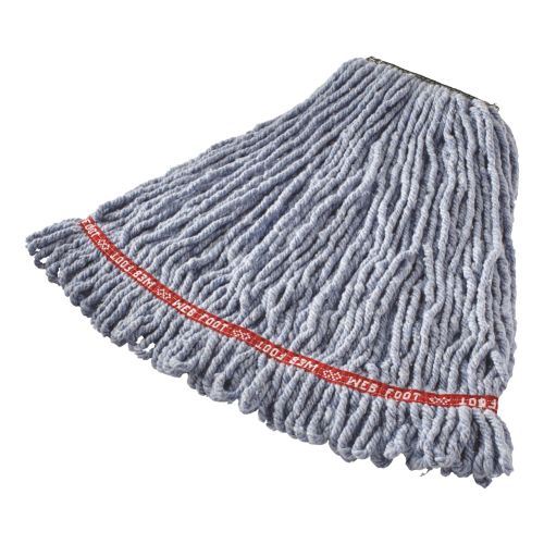 Rubbermaid 20 Ounce Wet Foot Blend Shrinkless Mop, 1 inch Headband, Blue